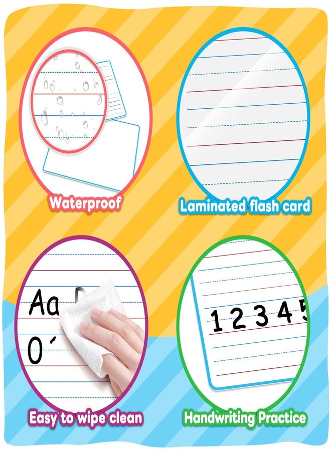 PraxiKidy 12 Pack Lined Ruled Dry Erase Flash Card, 9" x 12" Small White Board With Lines Sheets Chart for Students Handwriting Practice Kindergarten Classroom Teacher Homeschool Supplies Essential - Image 5